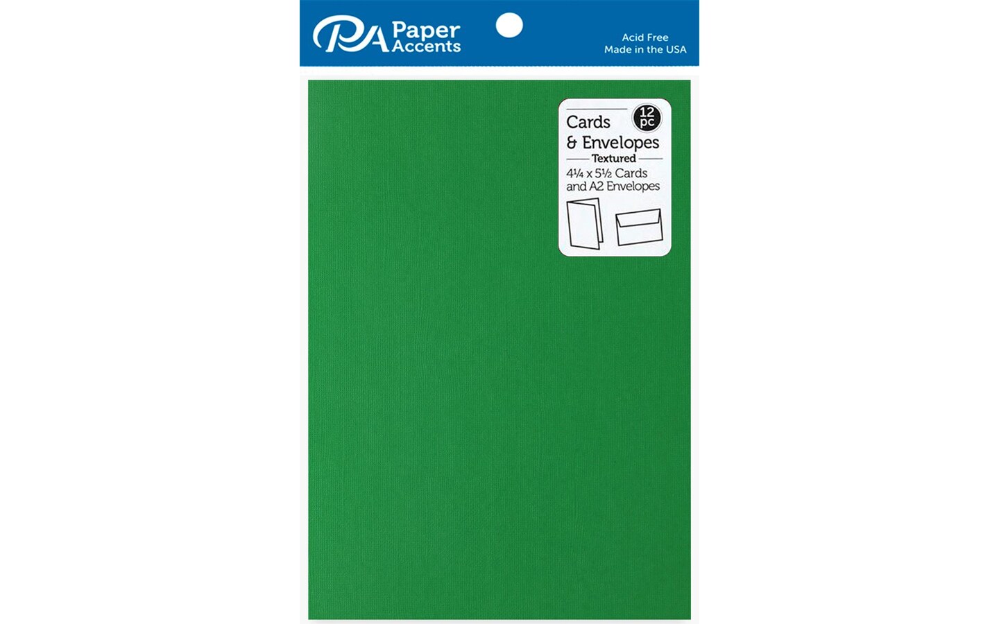 Card &#x26; Env 4.25x5.5 12pc Textured Christmas Green
