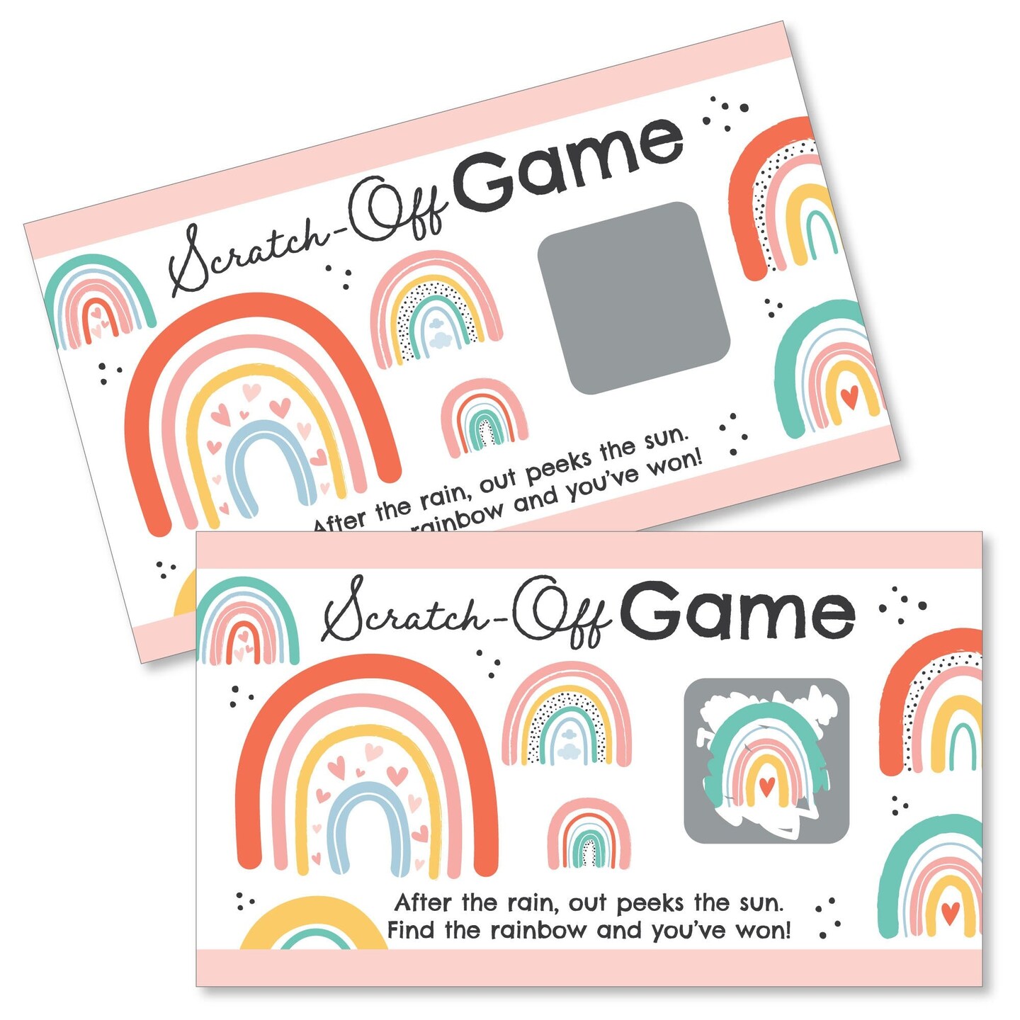 Big Dot of Happiness Hello Rainbow - Boho Baby Shower and Birthday Party Game Scratch Off Cards - 22 Count