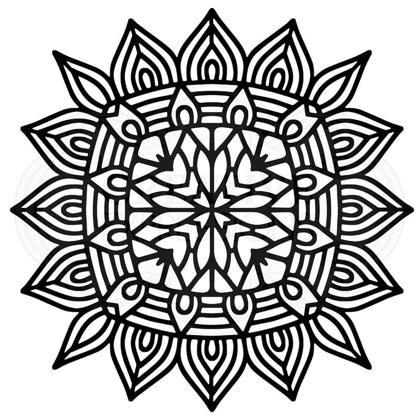 Woodware Craft Collection Woodware Aztec Mandala 6.8 in x 6.8 in Stencil