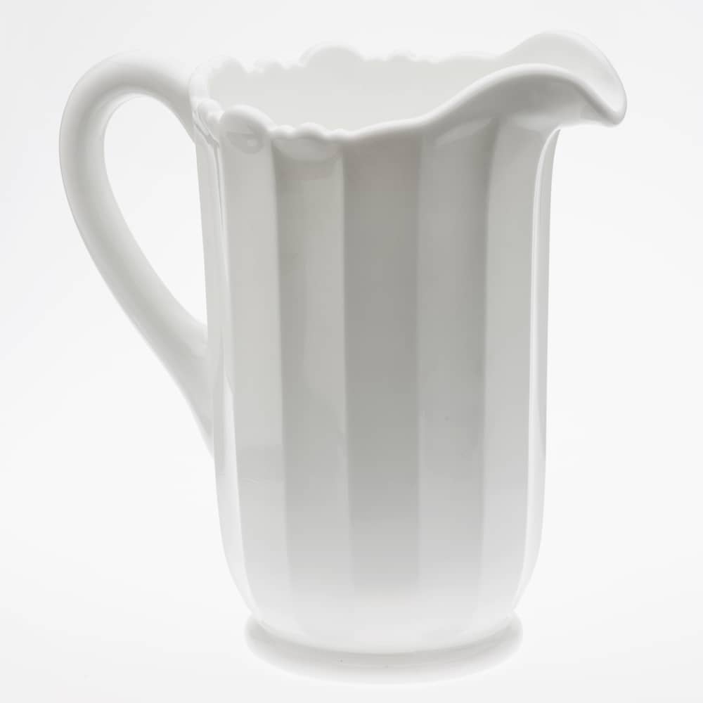 Mosser Glass Hand Pressed Pitcher with Custom Molded Lid 40 Oz Milk White