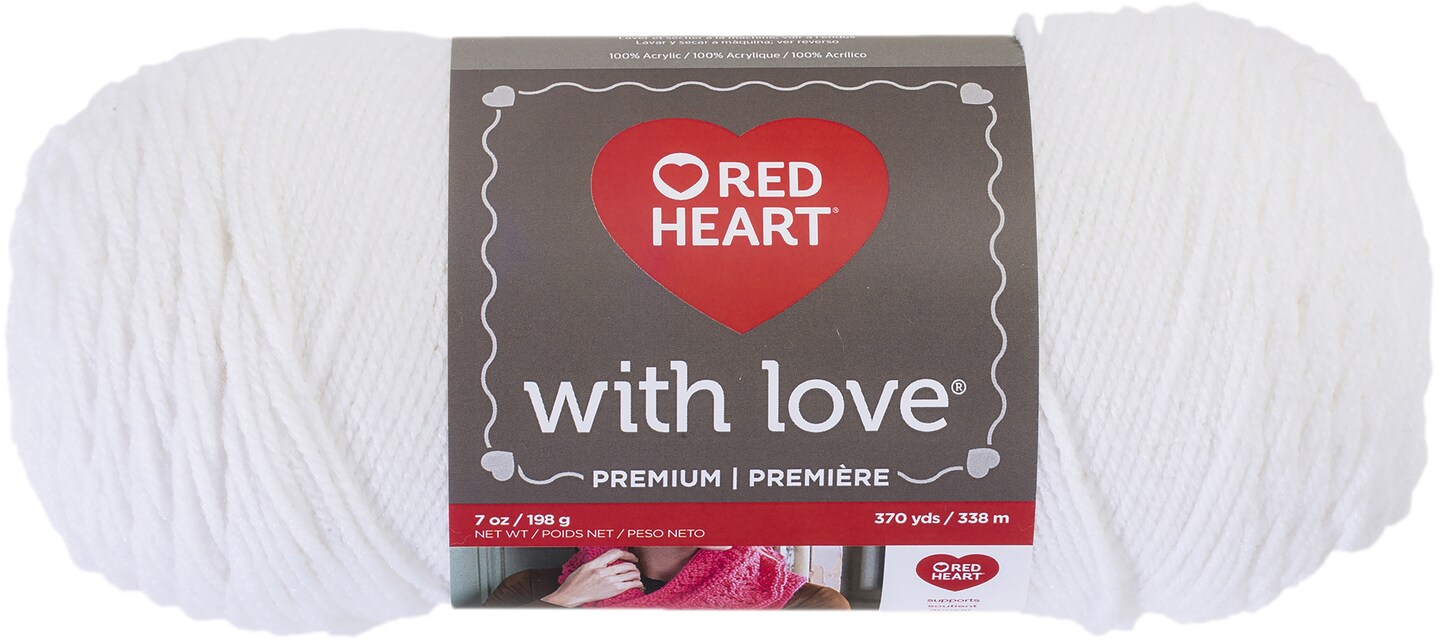 Red Heart With Love Yarn-White