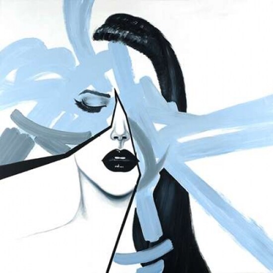 Abstract Blue Woman Portrait Poster Print by Atelier B Art Studio - Item # VARPDXBEGFIG28