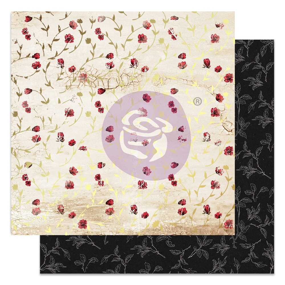Magnolia Rouge Double-Sided Cardstock 12&#x22;X12&#x22;-Tiny Magnolia Blooms