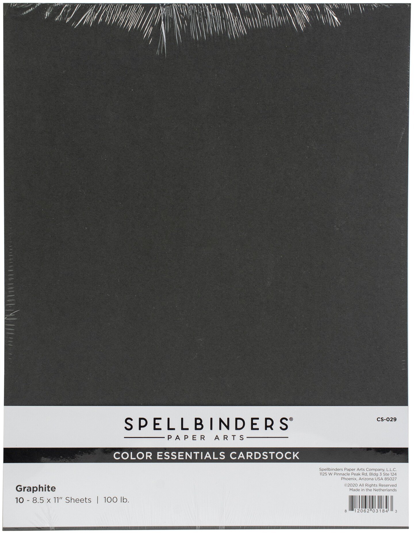 Spellbinders Color Essentials Cardstock 8.5"X11" 10/Pkg-Graphite