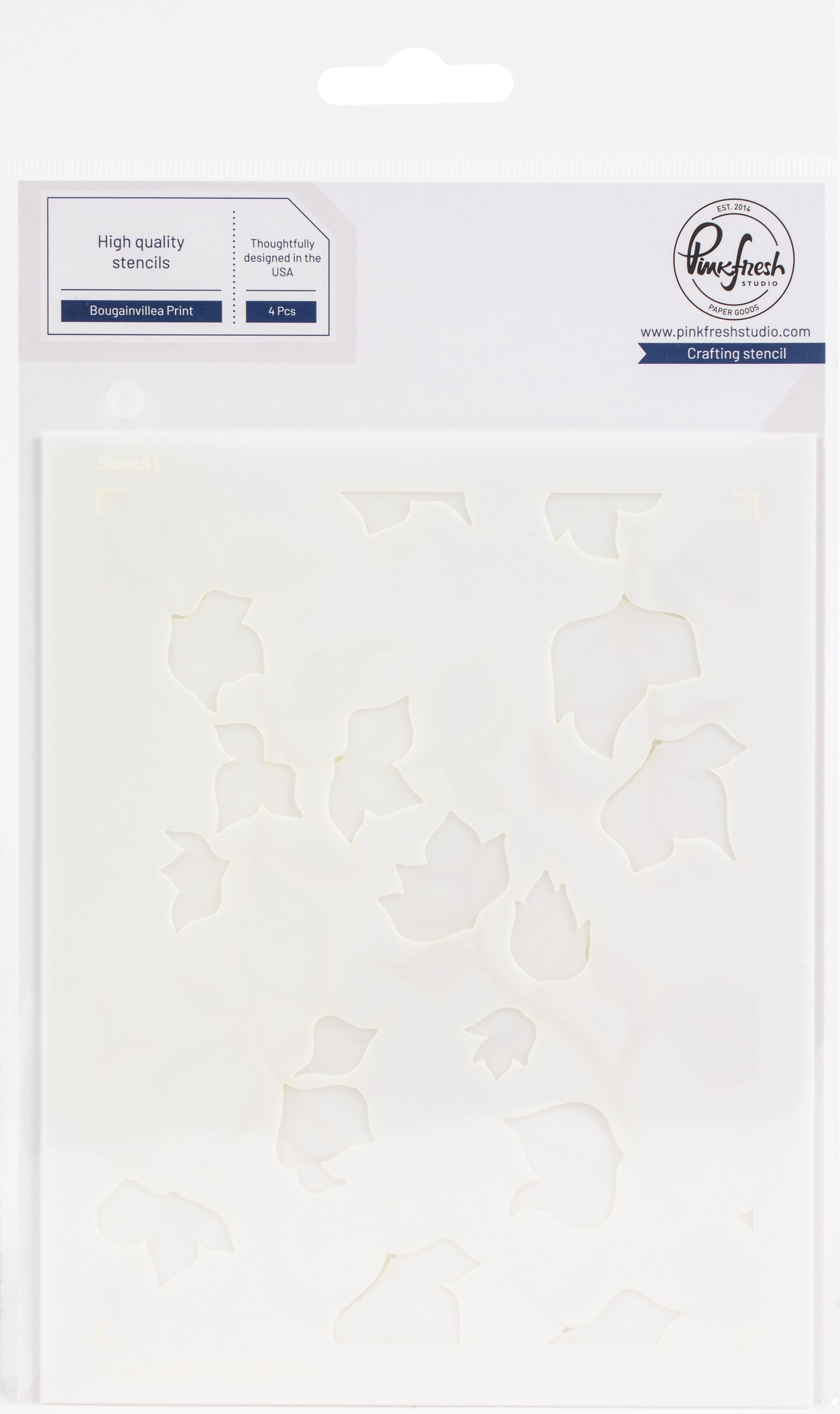 Pinkfresh Studio Stencils 4.25"X5.25" 4/Pkg-Bougainvillea Print Layering