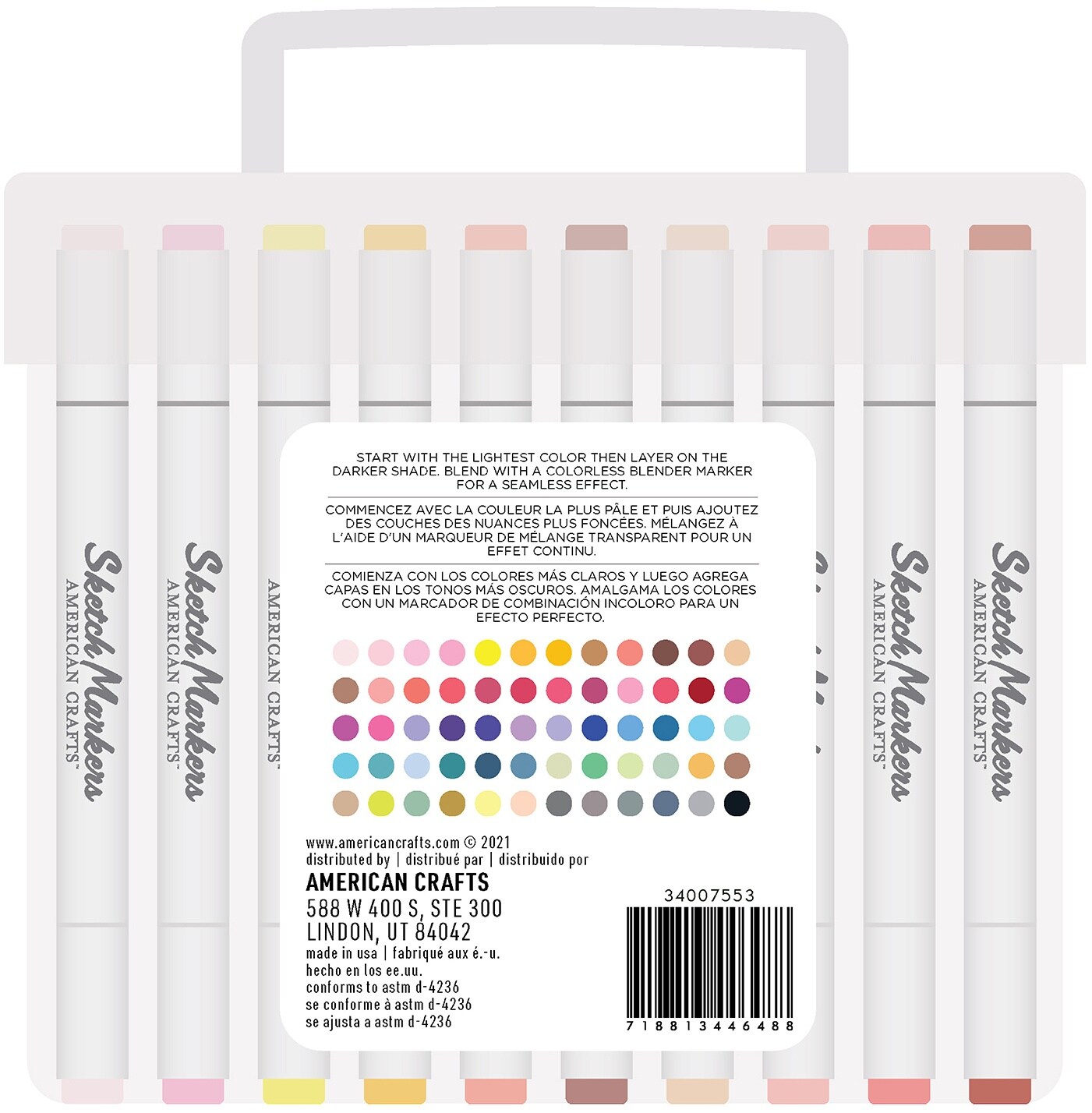 AC Sketch Markers Dual-Tip Alcohol Markers 48/Pkg-Assorted Colors