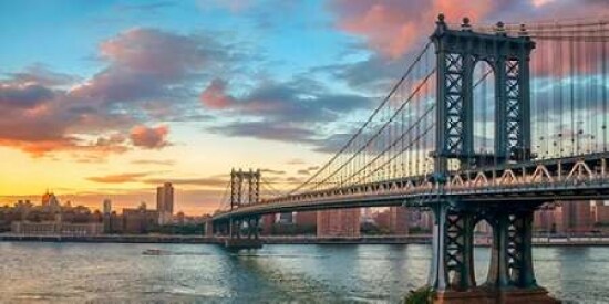 Manhattan Bridge at sunset, NYC Poster Print by Anonymous - Item # VARPDX2AP3296