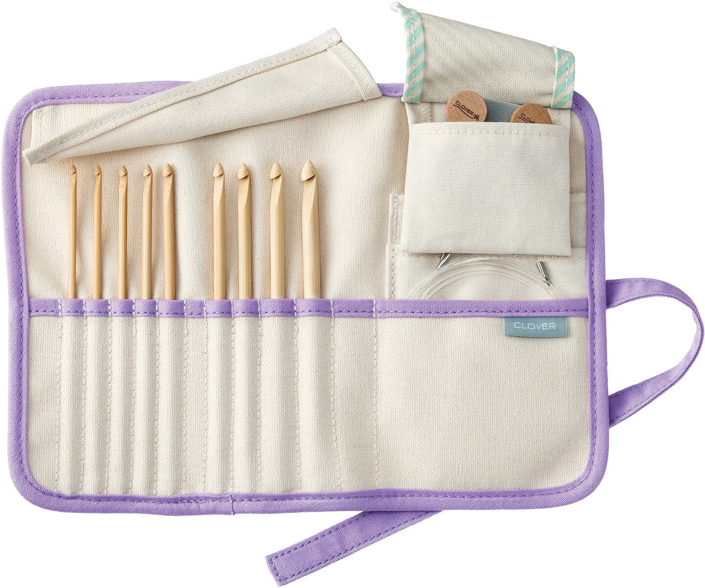 Clover Bamboo Interchangeable Tunisian Crochet Hook Set-Takumi