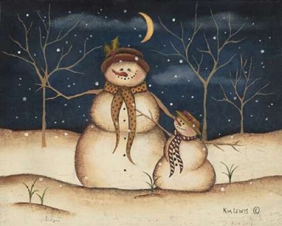 Three Snowmen Poster Print by Kim Lewis - Item # VARPDXKL015