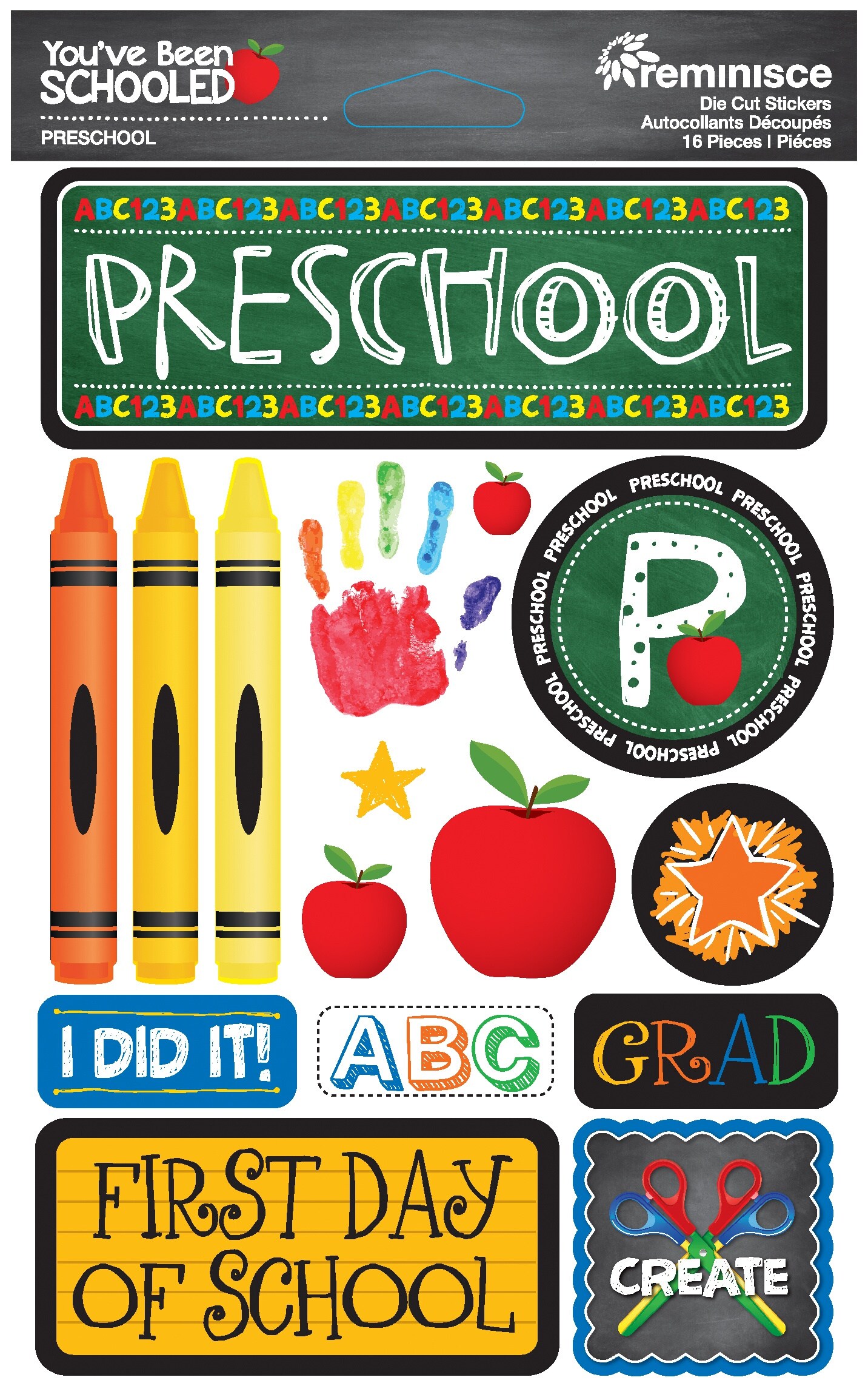 Reminisce You've Been Schooled 3D Dimensional Stickers-Preschool