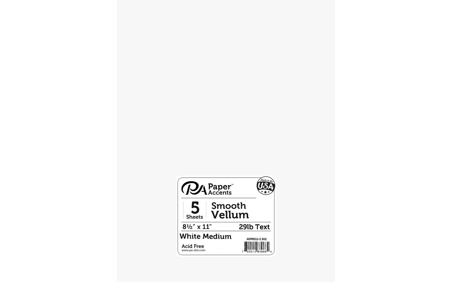 Vellum 8.5x11 29lb White Medium 5pc | Michaels