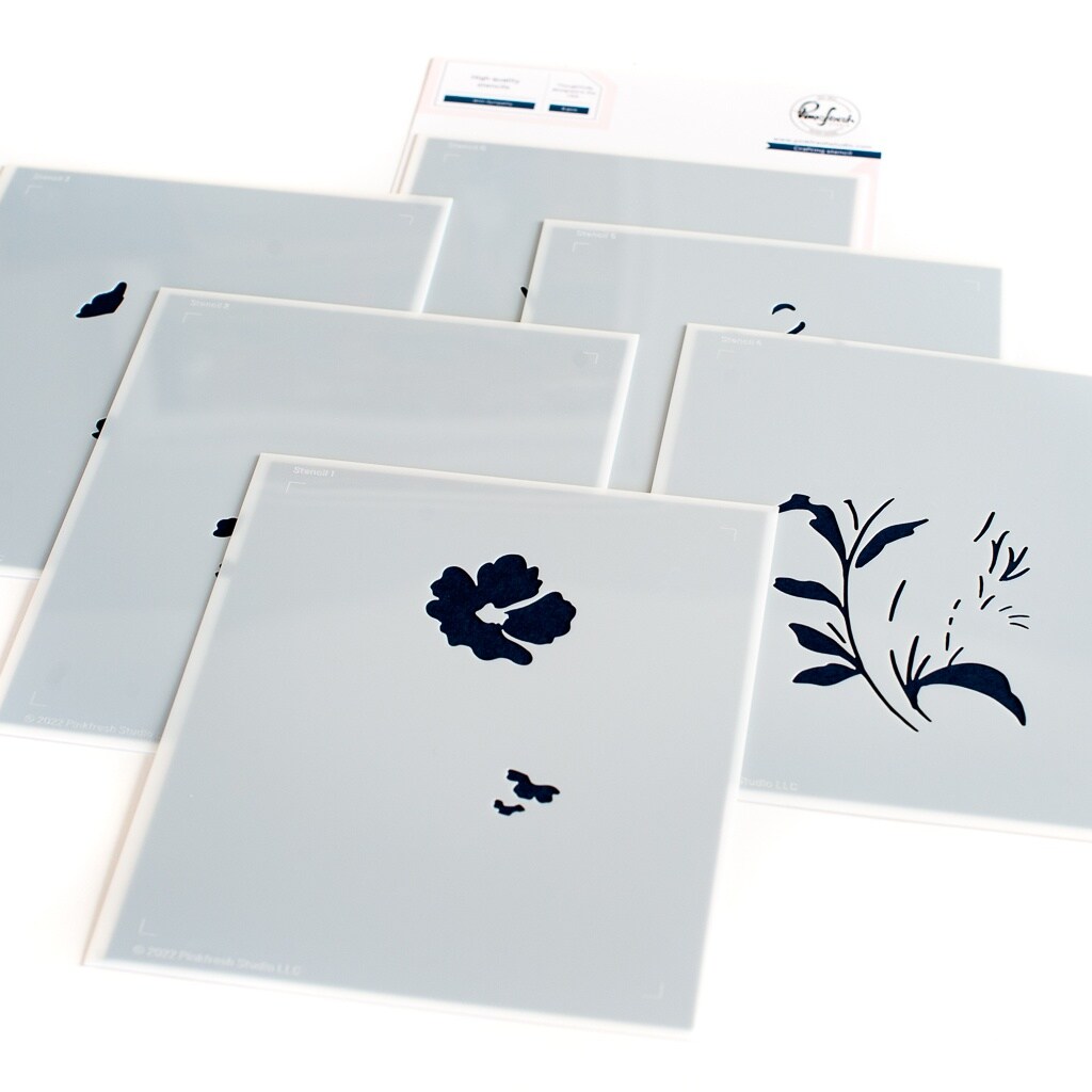Pinkfresh Studio Stencils 4.25&#x22;X5.25&#x22; 6/Pkg-With Sympathy Layering