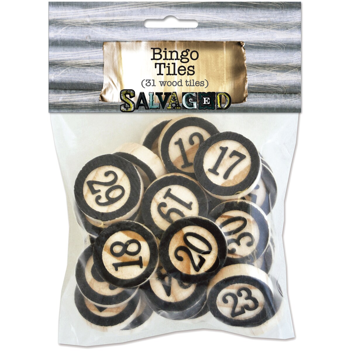 BCI Crafts Salvaged Wood Bingo Tiles 31/Pkg-1&#x22;