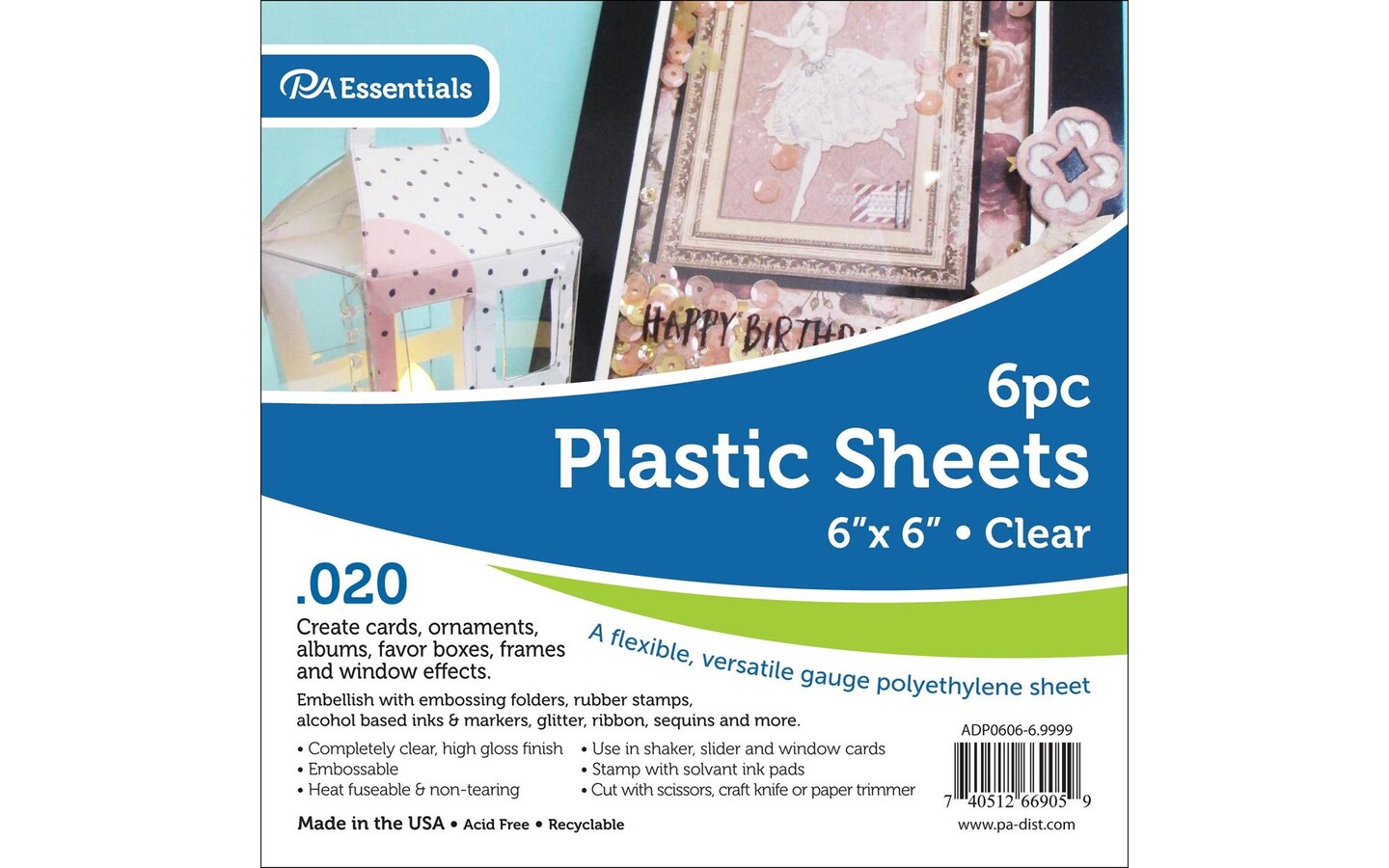 Plastic Sheet 6x6 .020&#x22; Clear 6pc