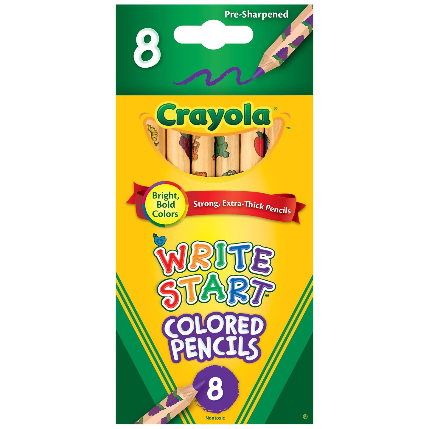 Crayola Write Start Colored Pencils-8/Pkg Long