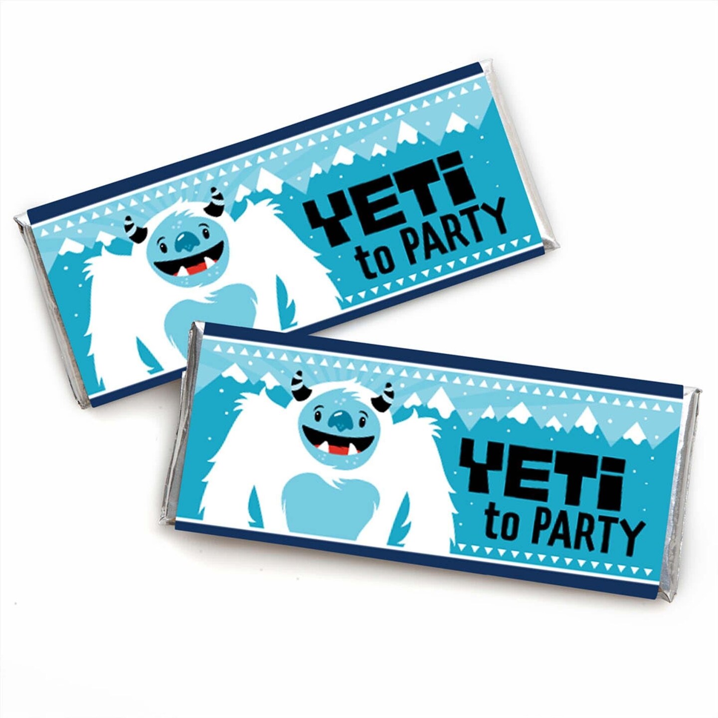 Big Dot of Happiness Yeti to Party - Candy Bar Wrapper Abominable Snowman Party or Birthday Party Favors - Set of 24