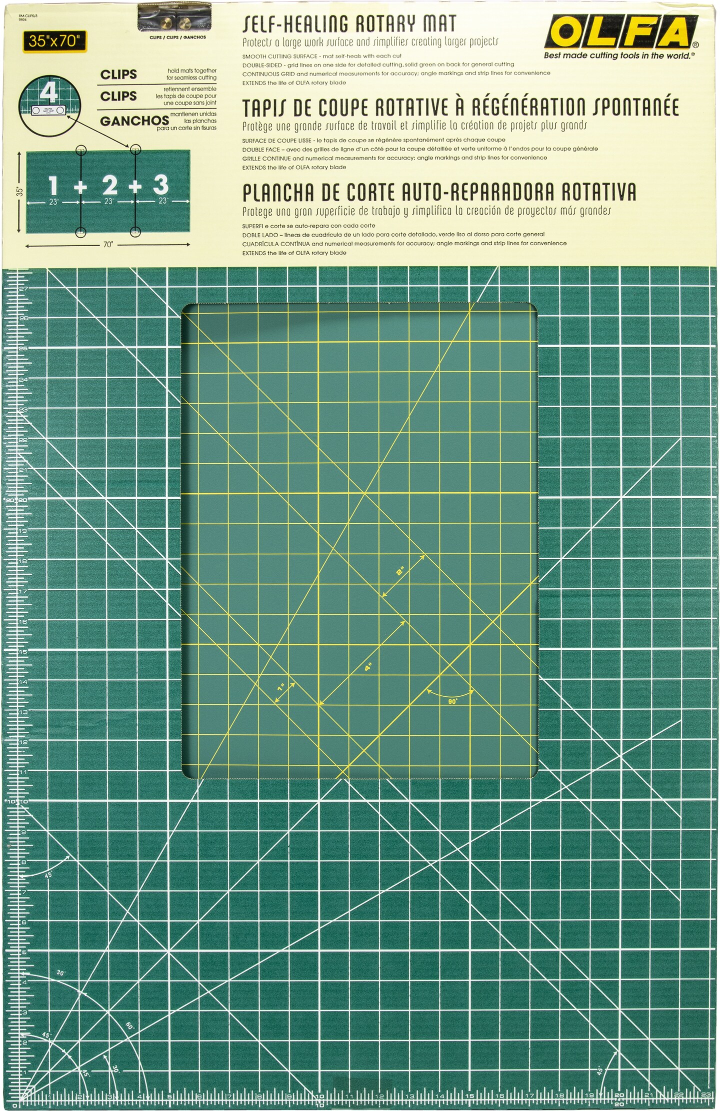 OLFA Continuous Grid Rotary Mat Set 35&#x22;X70&#x22;