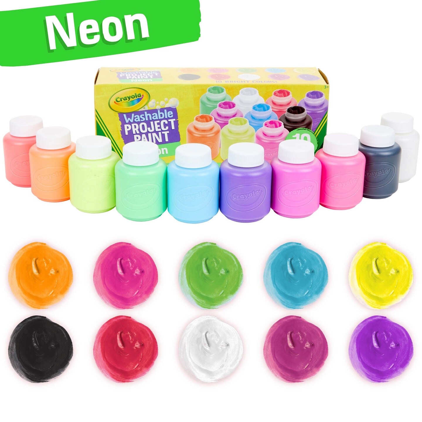 Crayola Washable Kids Paint 2oz 10/Pkg-Neon | Michaels