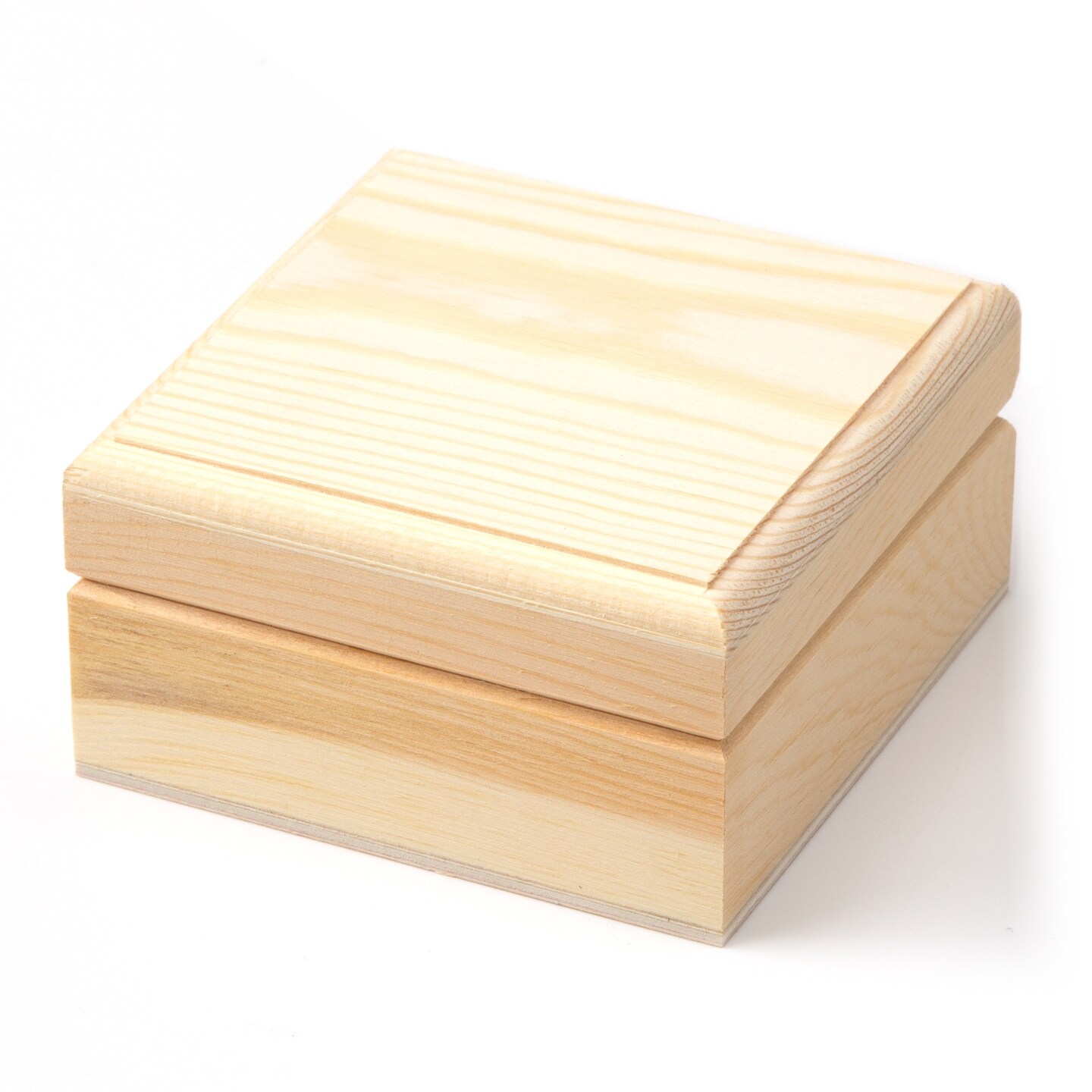 CousinDIY Unfinished Wood Square Trinket Box 3.5"x3.5"x1.8"-Square
