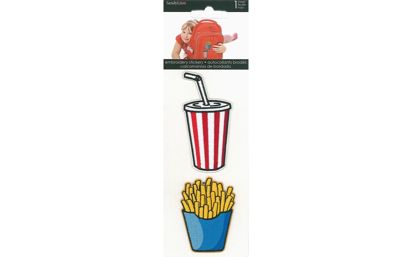 SandyLion Sticker Embroidered Fries &#x26; Drink