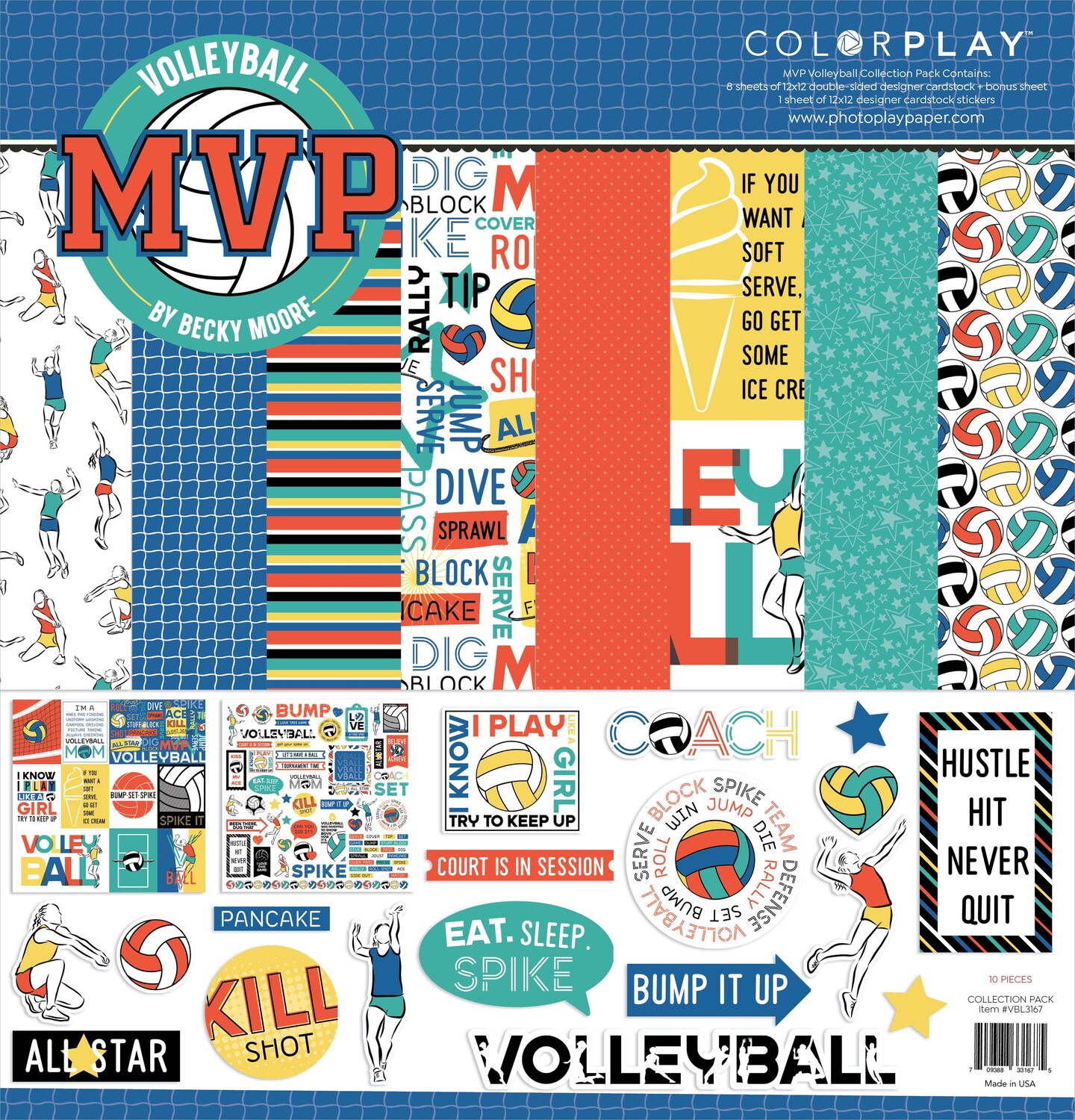 ColorPlay Collection Pack 12&#x22;X12&#x22;-MVP Volleyball
