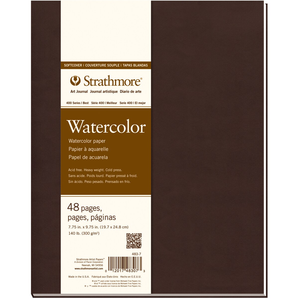 Strathmore Softcover Watercolor Journal 7.75"X9.75"-24 Sheets