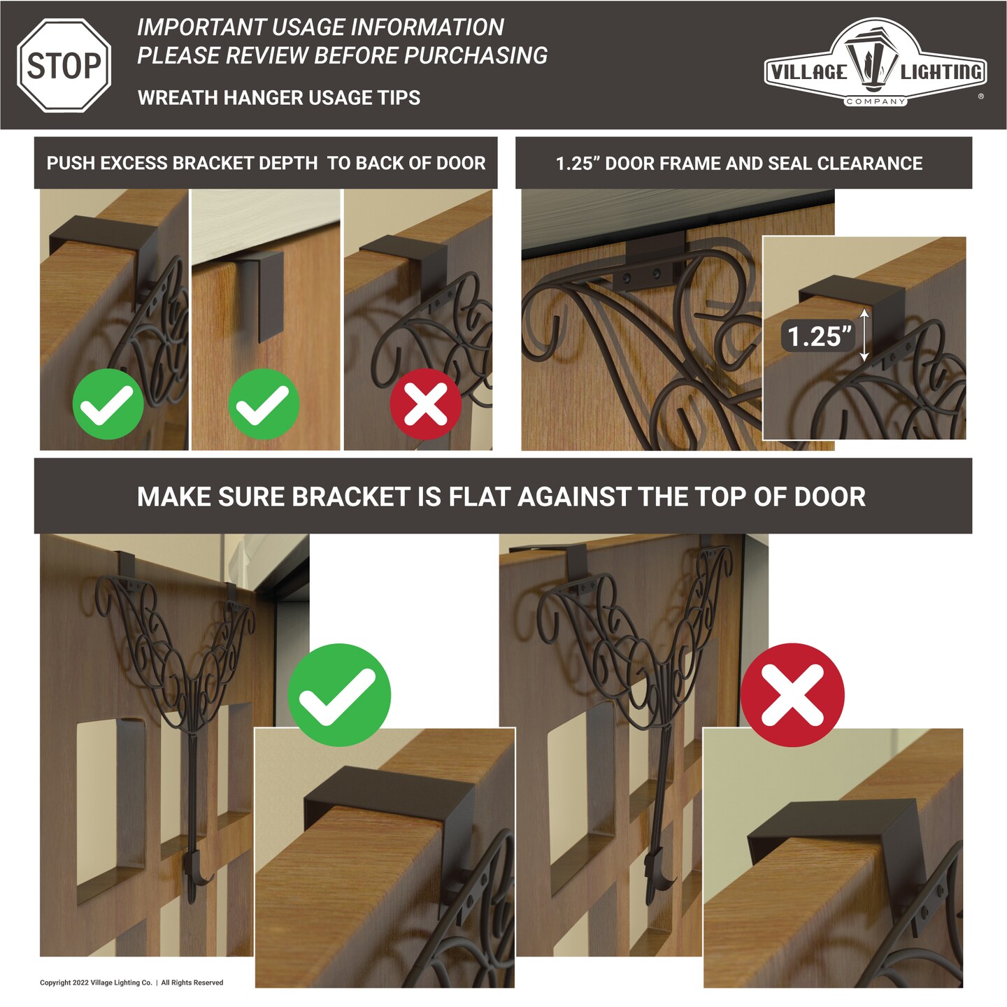 Adjustable Wreath Hanger for Door - Ivy