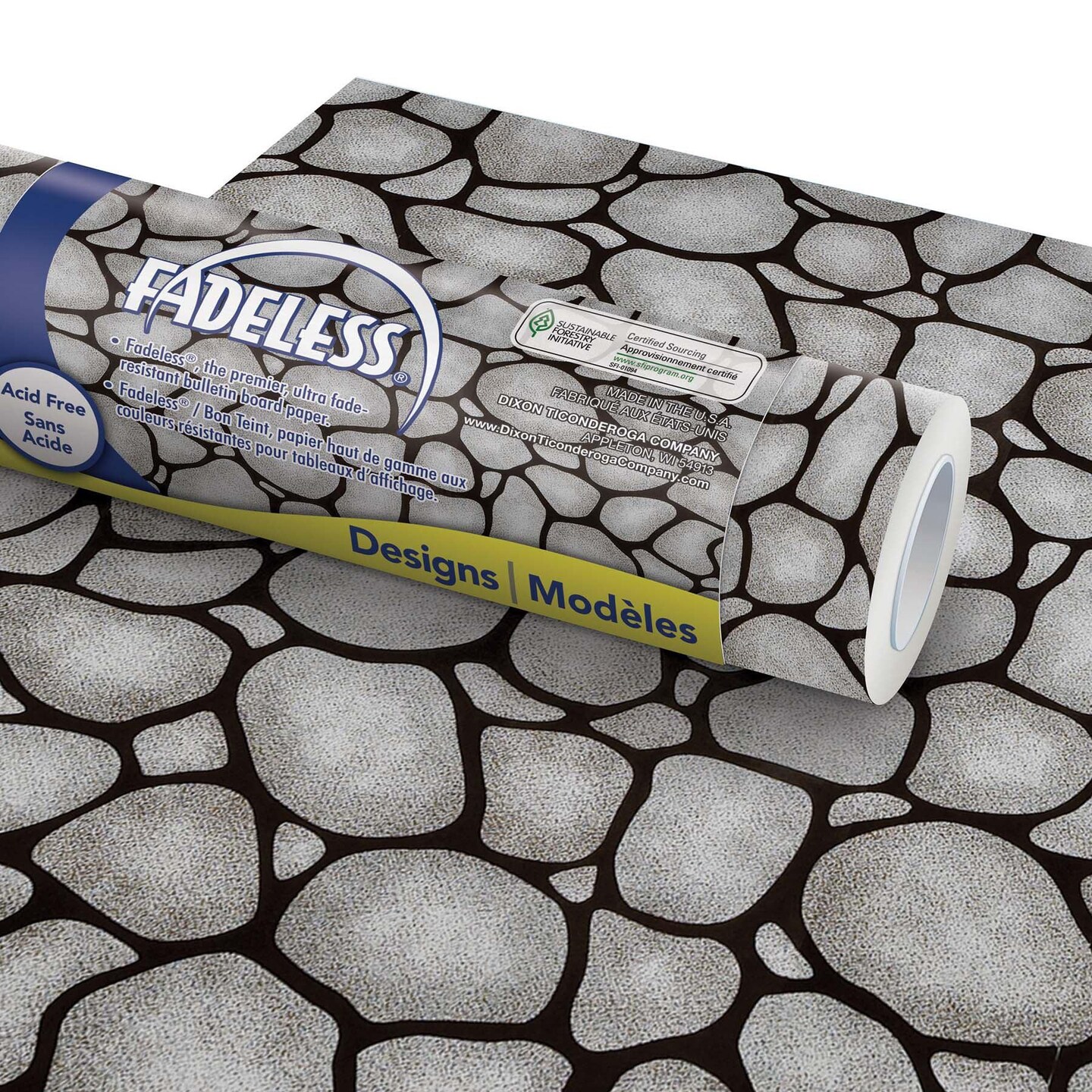Bulletin Board Art Paper, Rock Wall, 48&#x22; x 12&#x27;, 4 Rolls