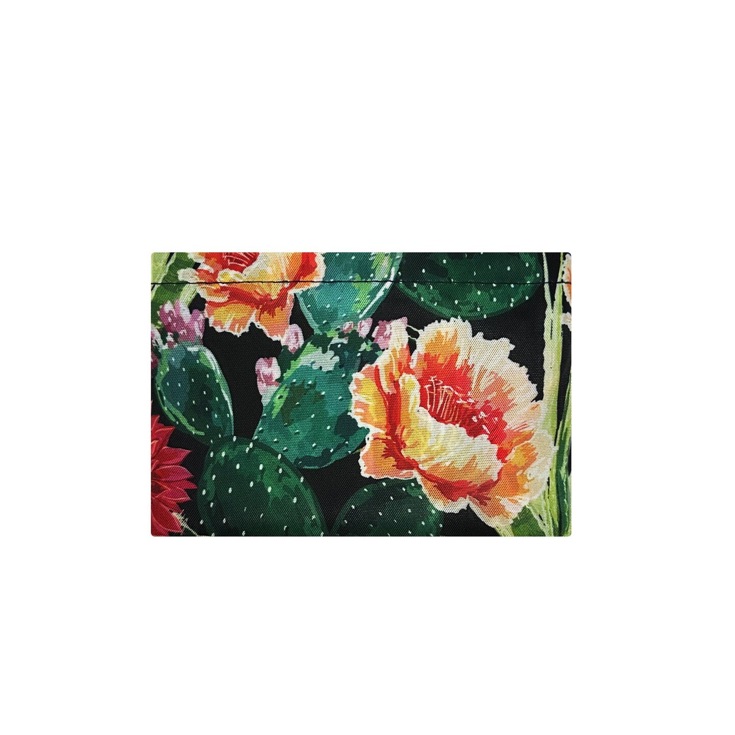 Wrapables Large Foldable Tote Nylon Reusable Grocery Bags, Floral Cactus