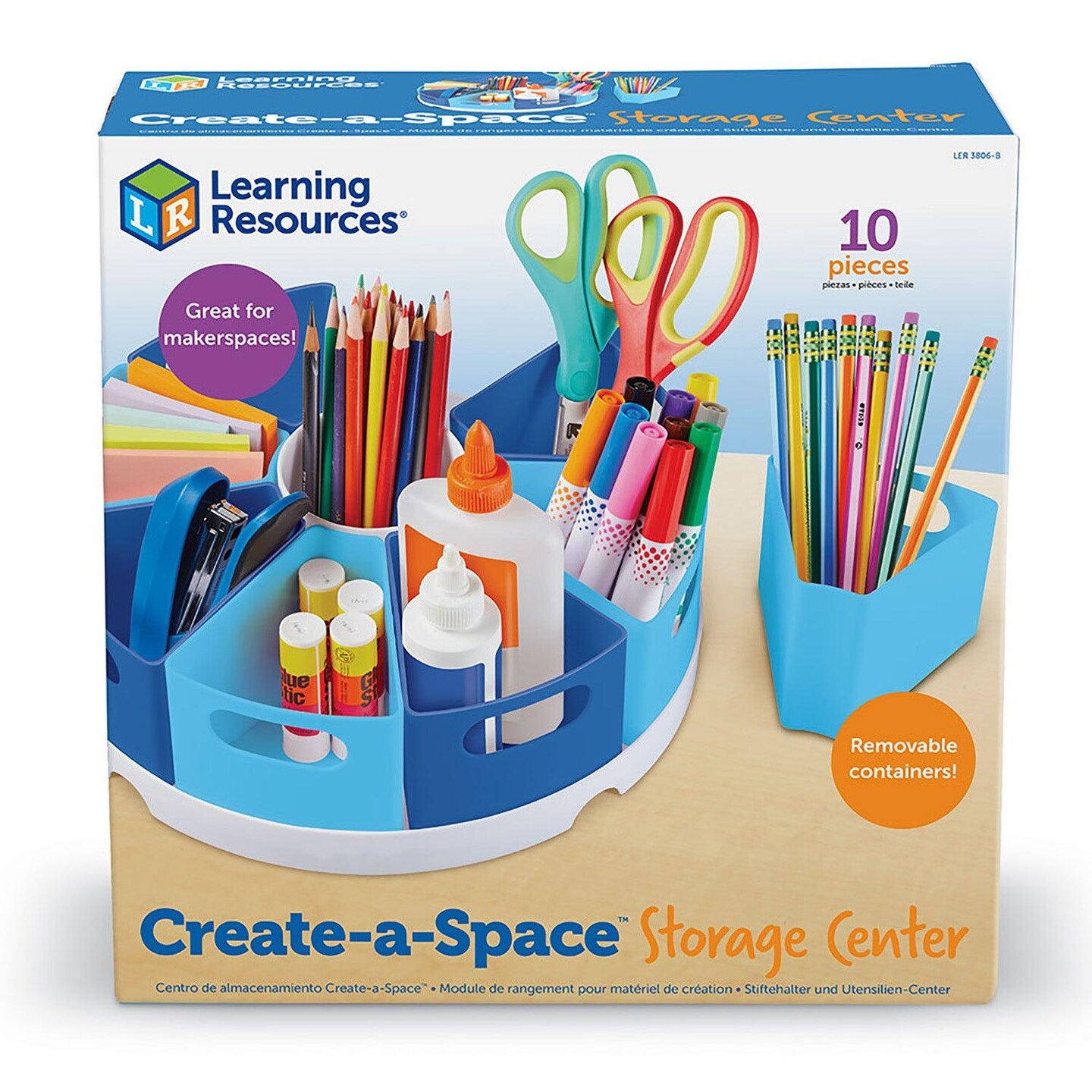 10 Piece set Art/Desk Organizer for Kids, Crayon/Homeschool Organizers and Storage Blue