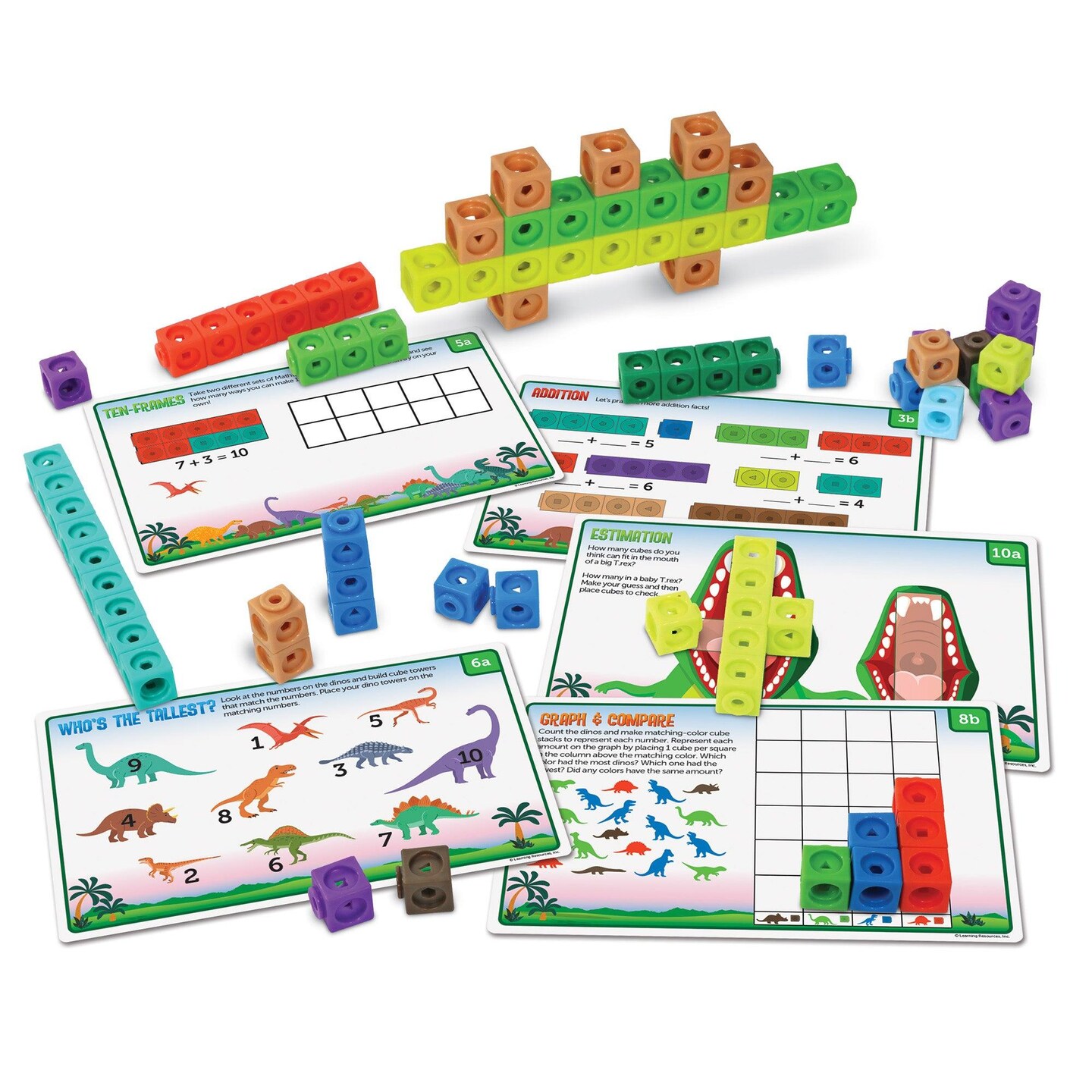 Mathlink&#xAE; Cubes Kindergarten Math Activity Set: Dino Time!
