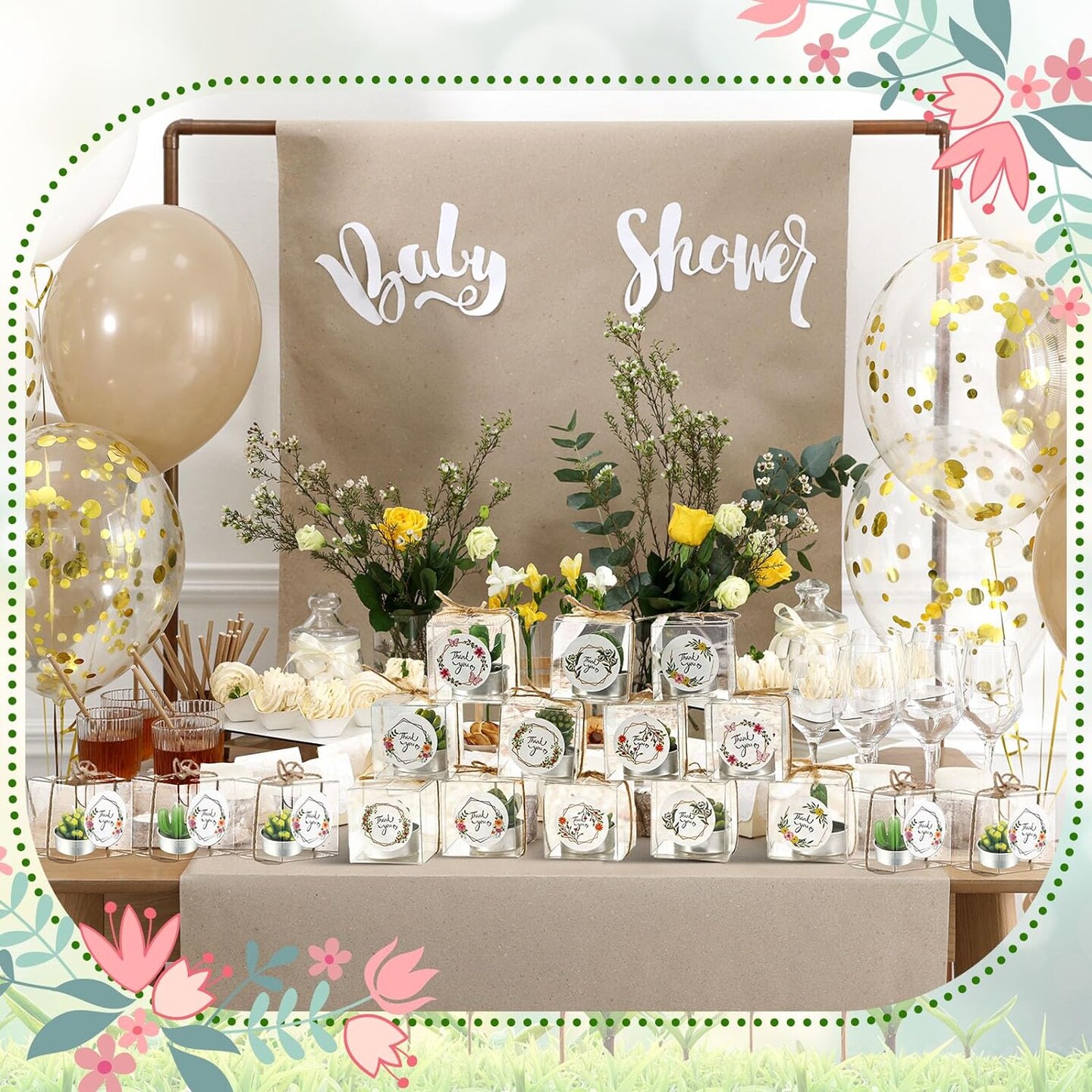 24 Sets Succulent Cactus Tealight Candles