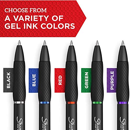 S-Gel, Gel Pens, Medium Point (0.7mm), Black Ink Gel Pen, 12 Count