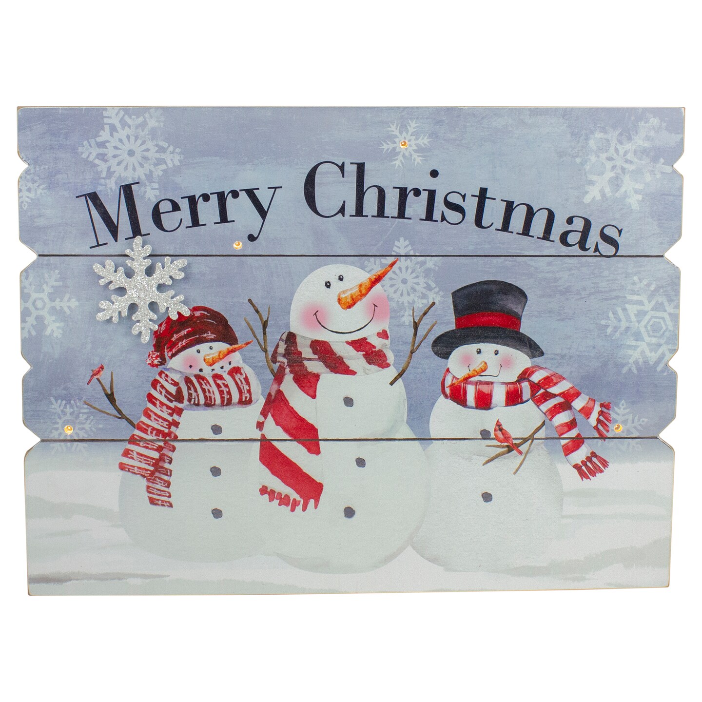 Northlight Lighted Snowmen &#x22;Merry Christmas&#x22; Wall Decoration - 16&#x22; - Warm White Lights