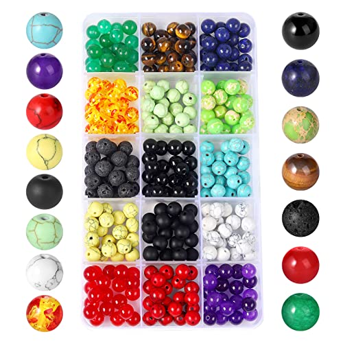  tchrules 463pcs Crystal Beads Kit for Jewelry Making, Natural  Stone Healing Beads for Bracelet Making, 8mm DIY Lava Stone Marble Beads  Gemstone for Jewelry Necklace Making Kits : Arts, Crafts 