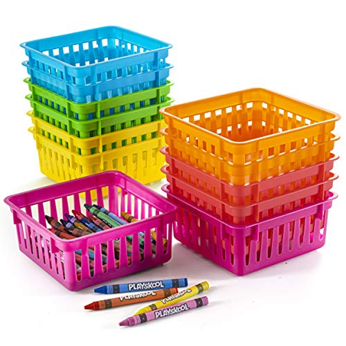 Classroom Storage Baskets Crayon and Pencill Container | Classroom Organization| Storage Basket, Shelf and Desk Organizer | For Classrooms, Office Desk, Small Desk, and Toy Storage