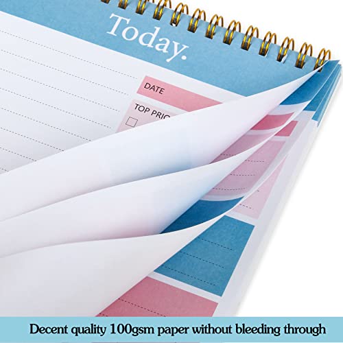 To Do List Notepad - Daily Planner Notepad Undated 52 Sheets Tear Off, 6.5&#x22; x 9.8&#x22; Checklist Productivity Organizer with Hourly Schedule for Tasks