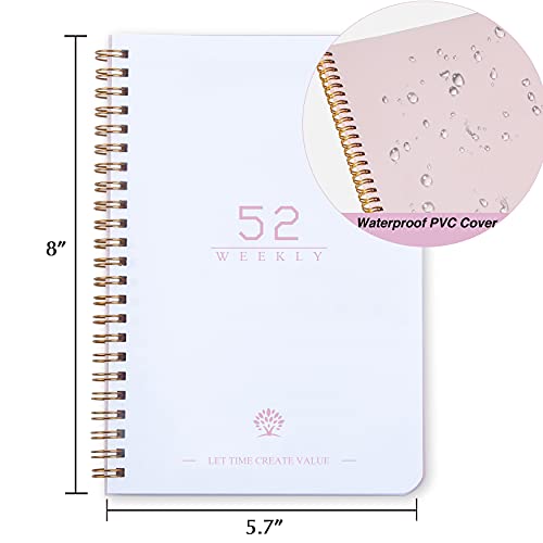 Undated Weekly Planner A5 To-Do List Notebook with Habit Tracker Spiral Binding 5.7 x 8.0 Inches