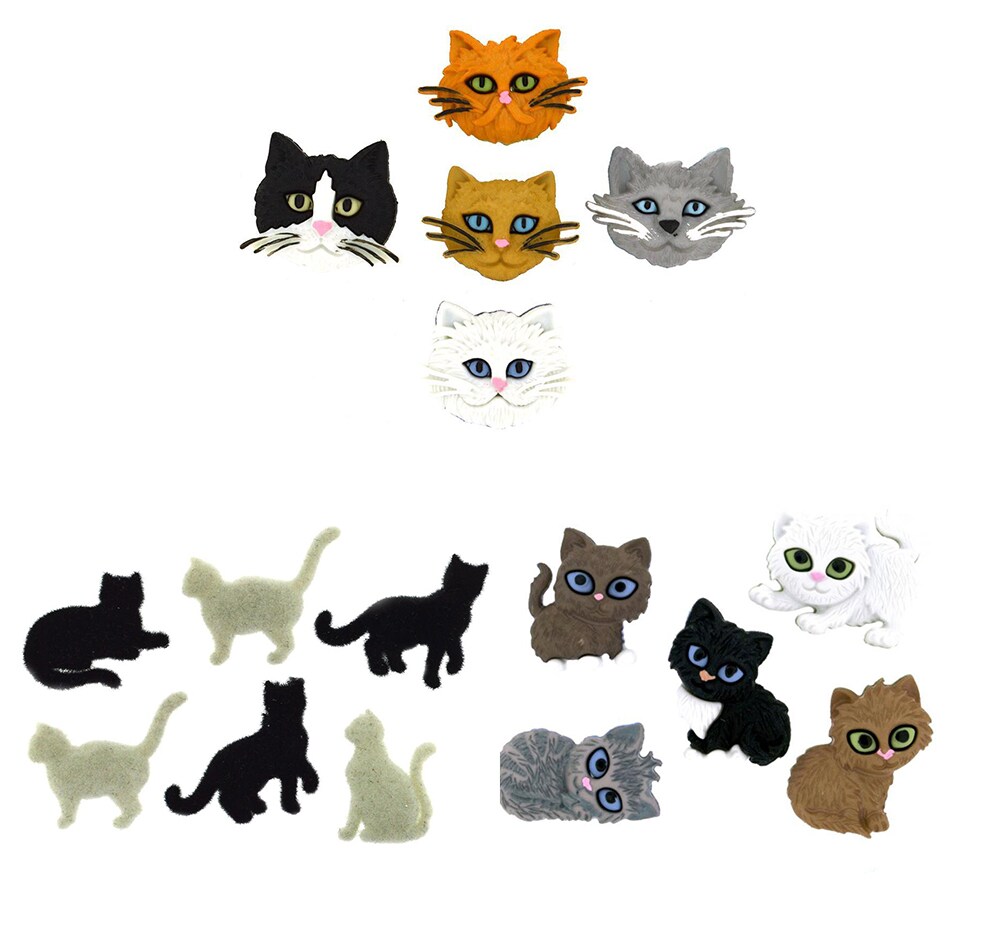 Dress it Up Buttons Cats Embellishment Assortment