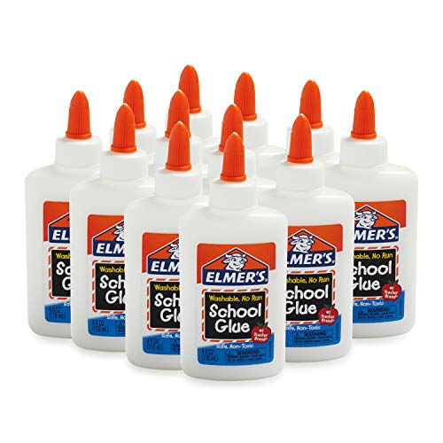 Elmer&#x27;s Liquid School Glue, Washable, 4 Ounces Each, 12 Count - Great for Making Slime