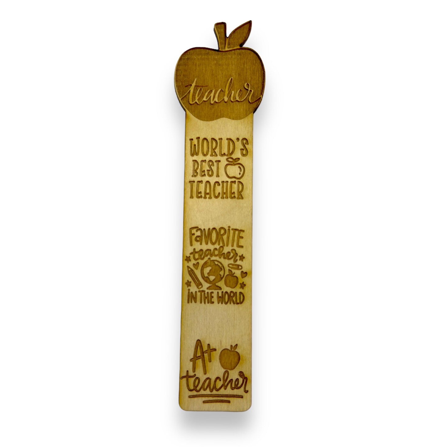 Bookmark - A+ Teacher - Birch wood Bookmark - A+ Teacher - Birch wood