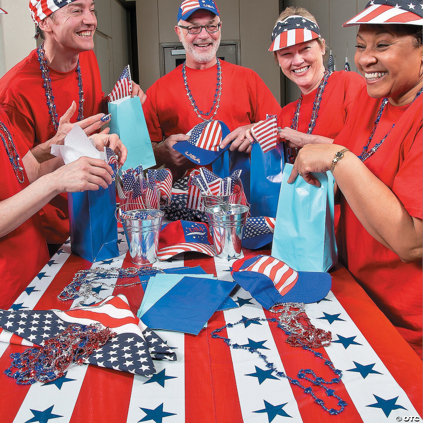40&#x22; x 100 ft. Patriotic Red, White &#x26; Blue Disposable Plastic Tablecloth Roll