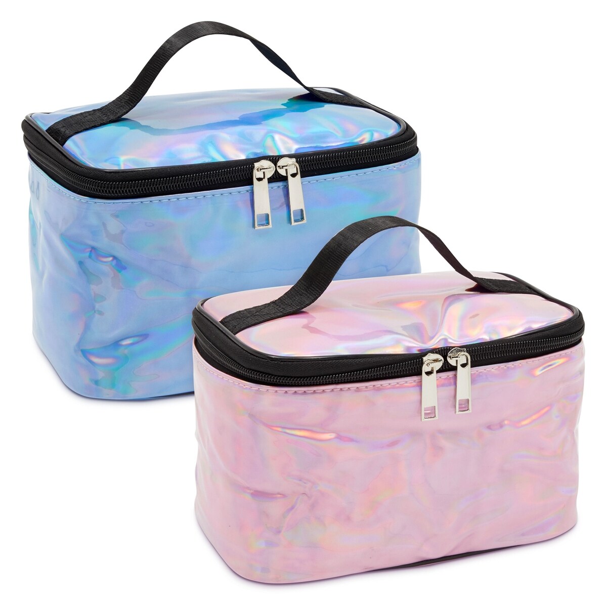 Pink Holographic Makeup Bag