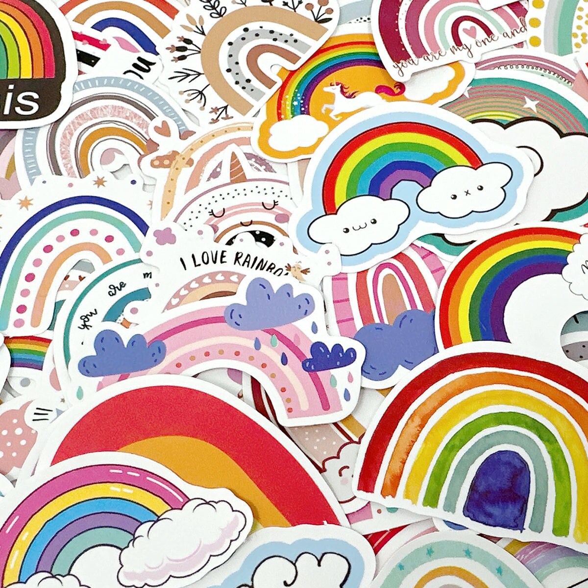 Wrapables Waterproof Vinyl Stickers for Water Bottles, Laptop, Phones,  Skateboards, Decals for Teens, 100pcs, Abstract 