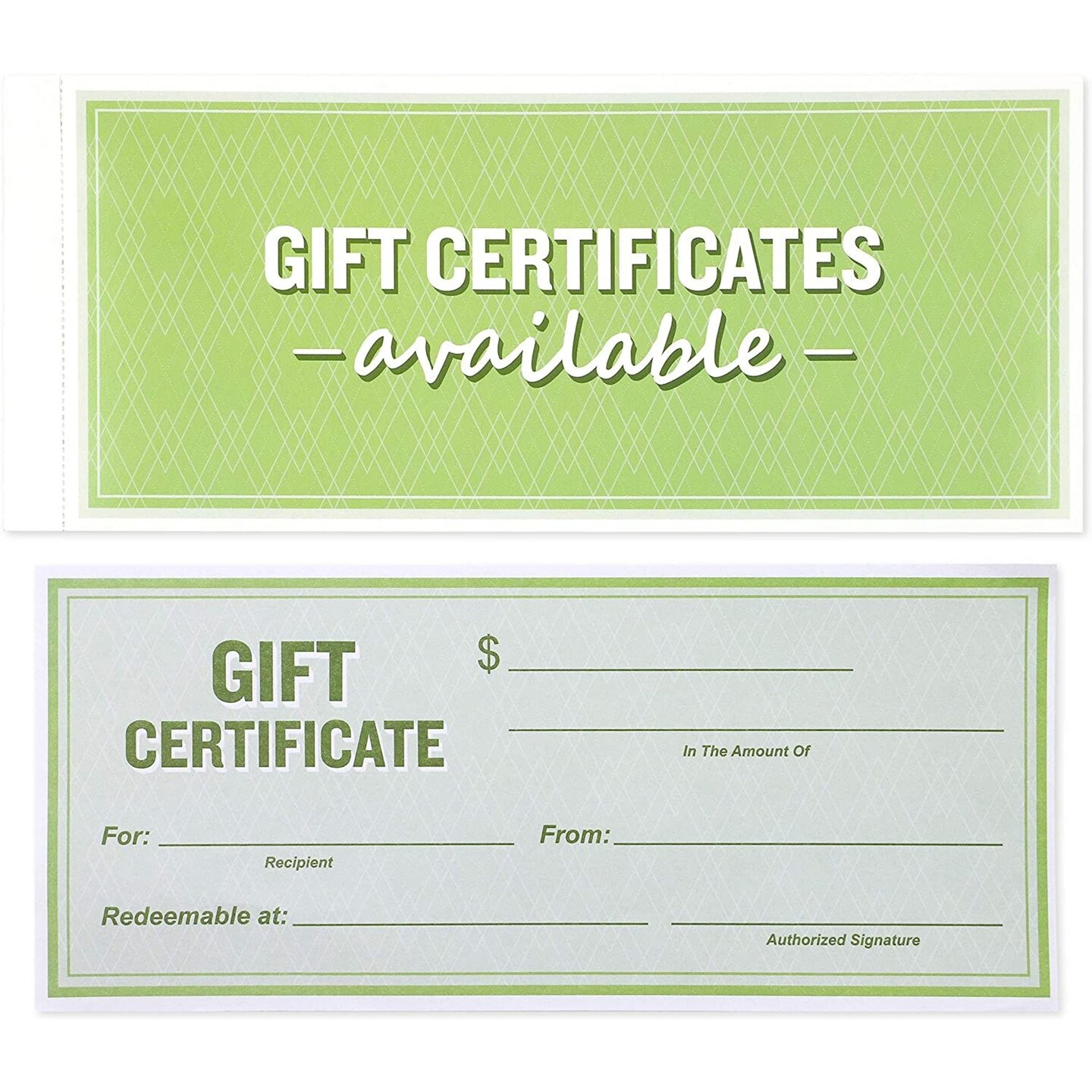 Best Paper Greetings 50-Sheet Gift Certificate Book for Small Businesses, Corporate Events, Personal Gift Giving, 8.5 x 3.5 Inches