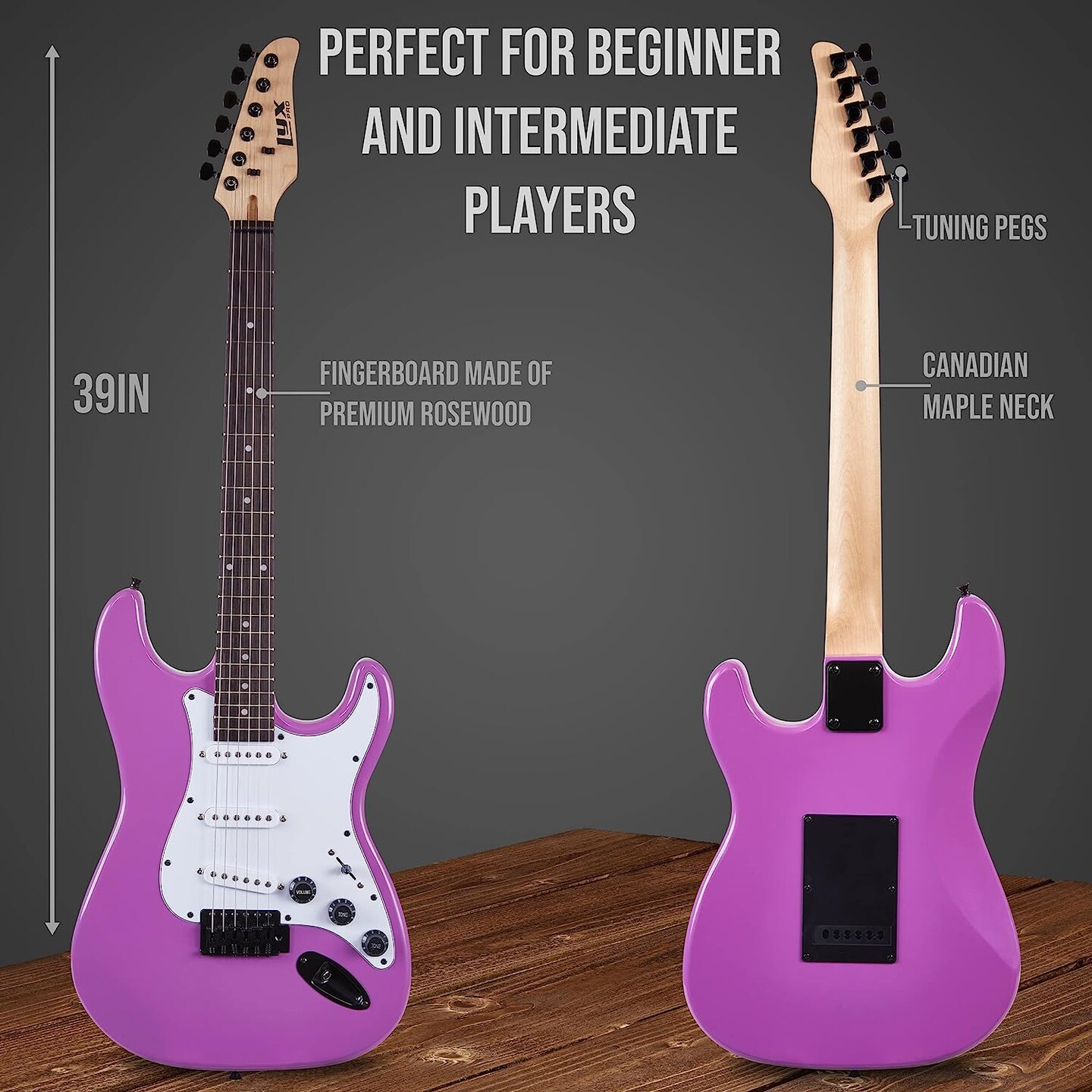 LyxPro 39&#x22; Stratocaster Electric Guitar Beginner Kit