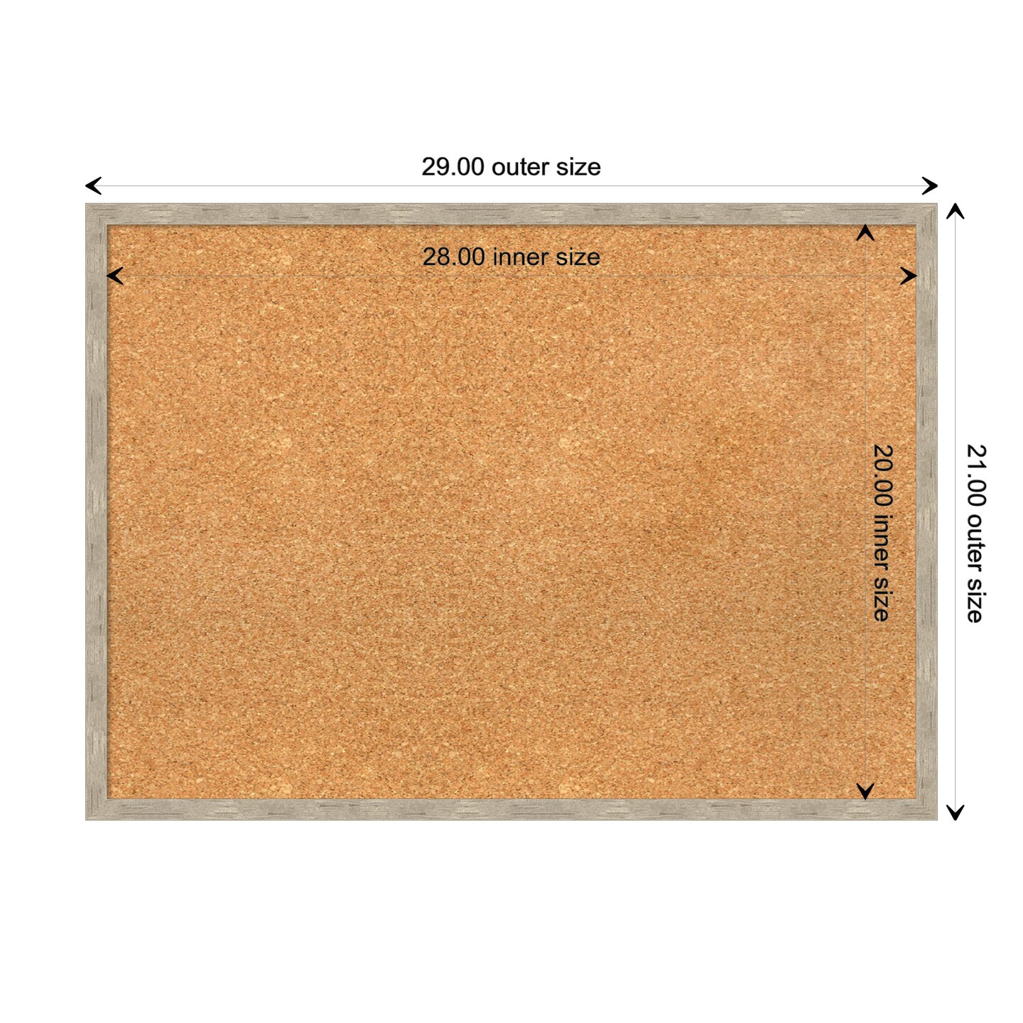 Imprint Wood Framed Corkboard, Natural Cork