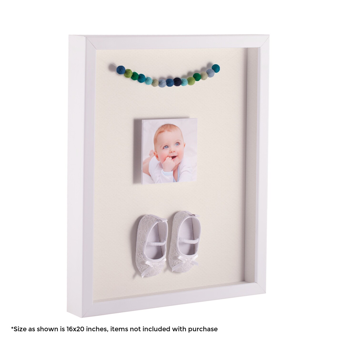 ArtToFrames 10x10 Inch Shadow Box Picture Frame, with a Satin White 1" Wide Shadowbox frame and Super White Mat Backing (4655)