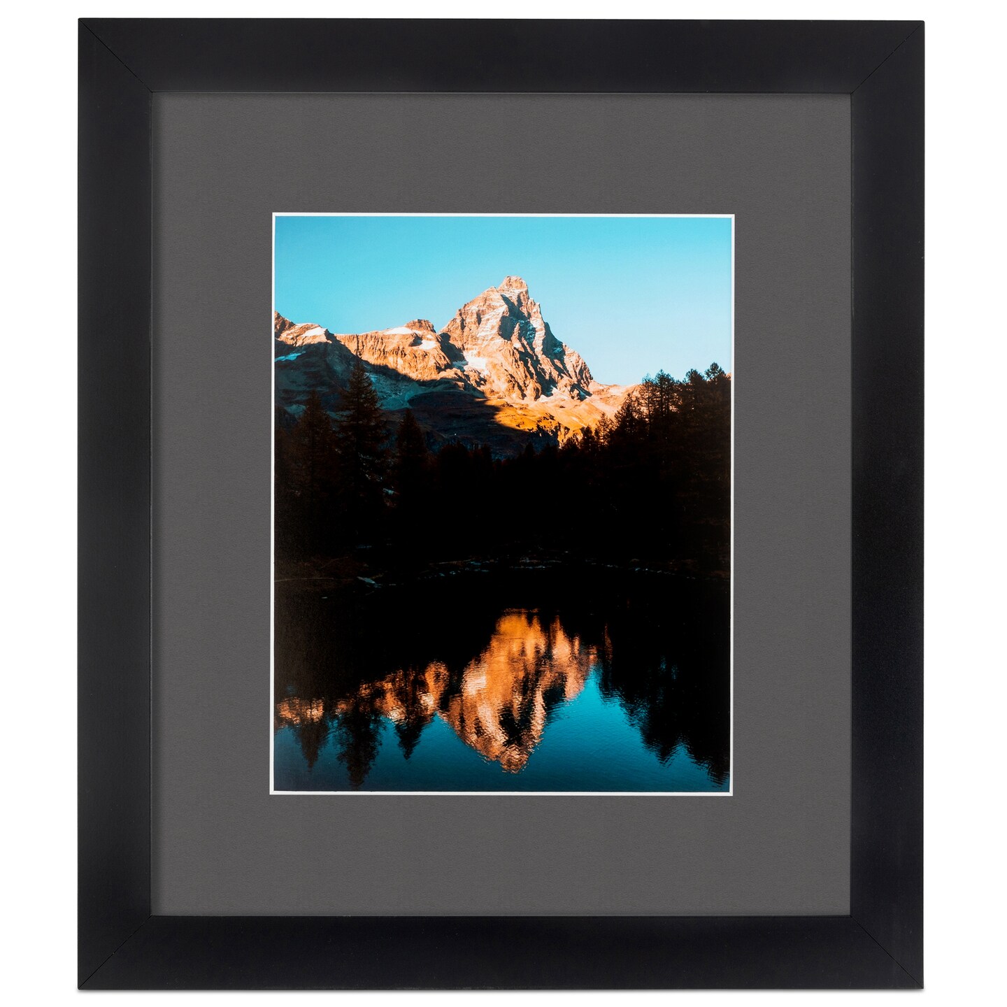 ArtToFrames 28x28&#x22; Matted Picture Frame with 24x24&#x22; Single Mat Photo Opening Framed in 1.25&#x22; Black and 2&#x22; Mat (FWM-3926-28x28)
