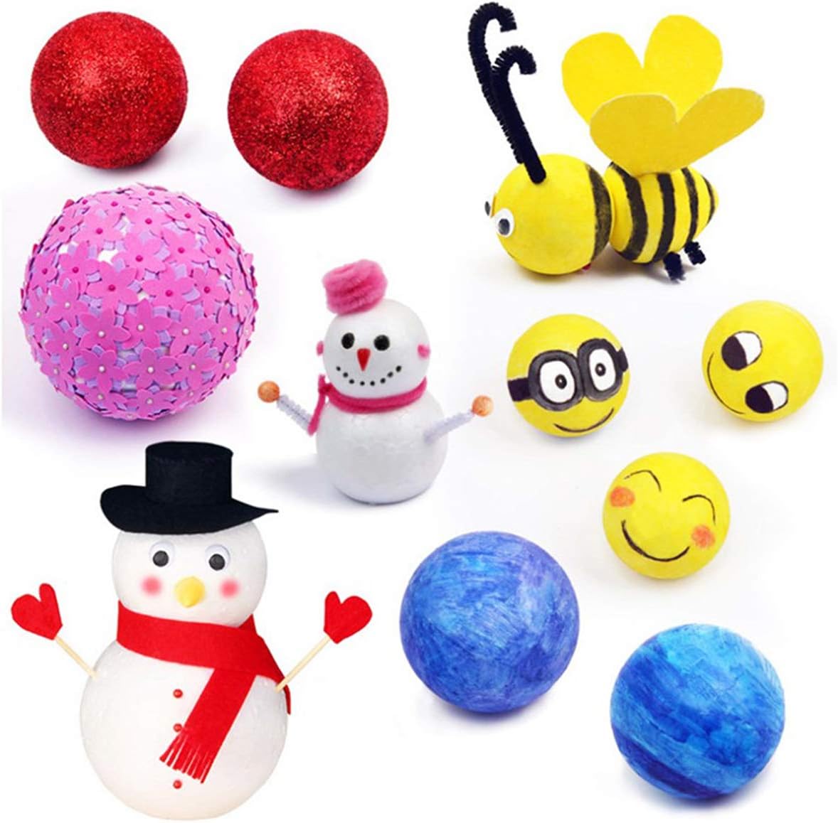10PCS 3 Inch White Foam Balls Polystyrene Craft Balls Foam Balls for Art, Craft, Household, School Projects and Christmas Easter Party Decorations